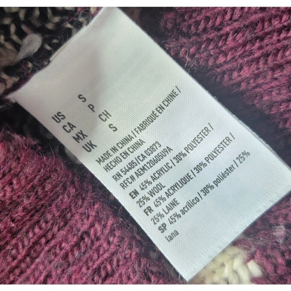 AEO American‎ Eagle Outfitters Wool Blend Brown Tribal Pattern Knit Sweater Sz S - Picture 12 of 12
